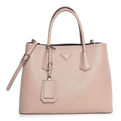 prada saffiano cuir cammeo|PRADA Saffiano Cuir Large Double Bag Cammeo .